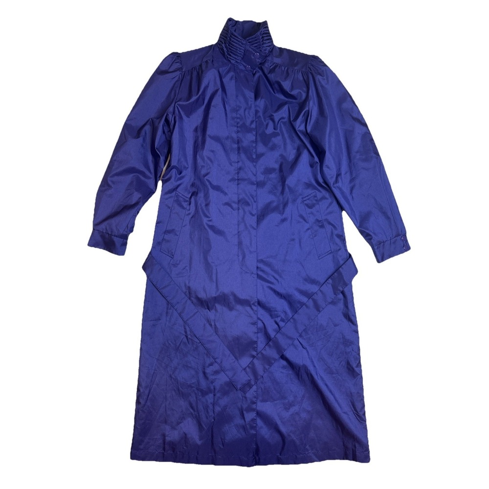 Vintage Nordstrom Town Square Rain Trench Coat Purple Womens Size 2 Petite